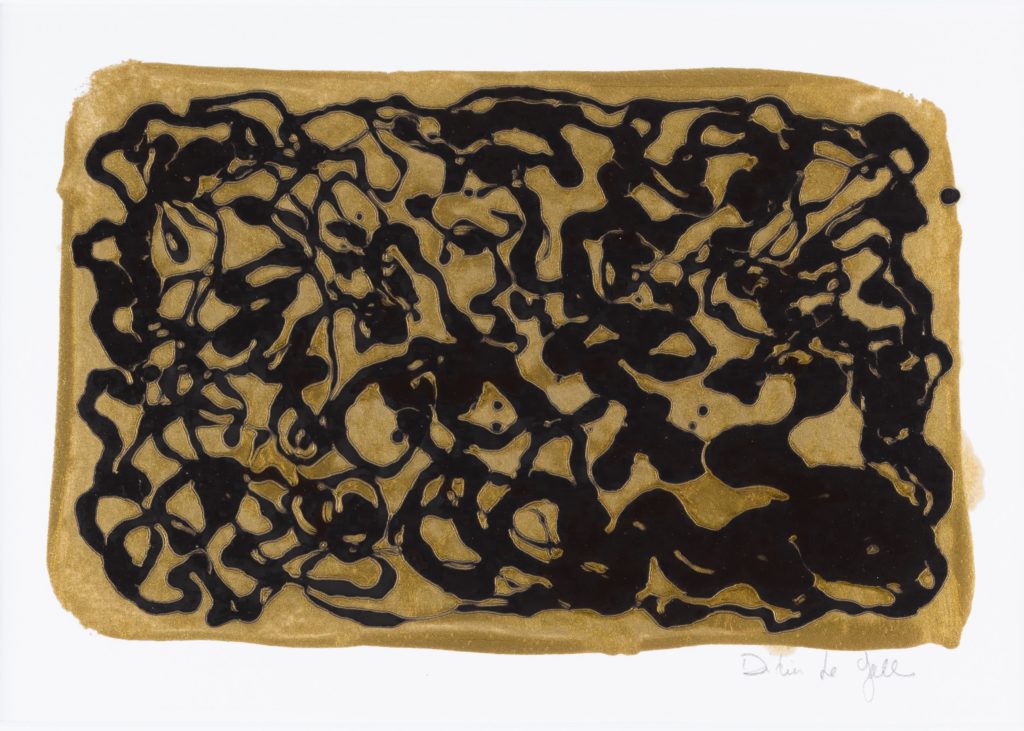 Lumière noire, technique mixte sur papier, 2025